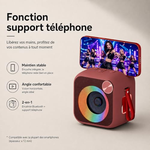 Enceinte Bluetooth portable 15W avec support téléphone et autonomie 24H - 2