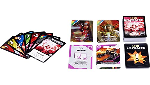 Mattel Games ​UNO Ultimate Marvel Card Game Add-On Pack with Scarlet Witch Character Deck & 2 Collectible Foil Cards, Gift for Collectors & Kids Ages 7 Years & Older by Mattel Games - Image 4