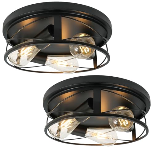 AKAARI 2 Pack Farmhouse Ceiling Light - 12 Inch Dimmable