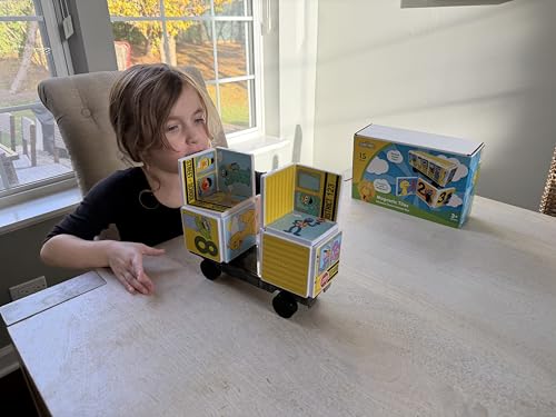 CreateOn “Sesame Street” Toy, Magnetic Kids’ Building Toys from “Sesame Street” Books, School Bus Magnet Tiles, Educational Toys for Ages 3+, 14 Pieces