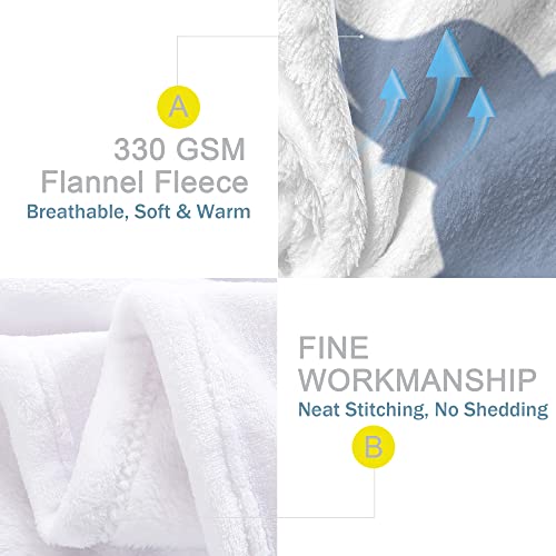 Throw Blanket For Couch, Cozy Warm Plush Fleece Throw Blanket For Kids Baby Girls Boys, Super Soft Flannel Blanket Decorative Fuzzy Throws For Sofa, Bed, Dorm, All Season (50 X 60 In, White Elephant) #TOP2
