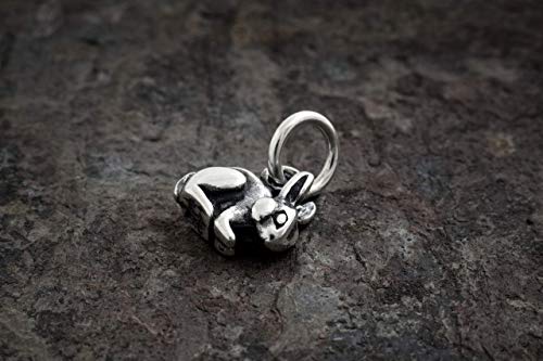 Sterling Silver Teeny Tiny Bunny Rabbit - Very Small, 3D Double Sided - (Charm Only Or Necklace) #TOP2