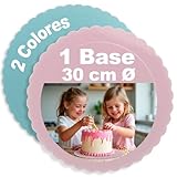 dekora - Base para Tartas de Cartón Redonda con Borde Ondulado - Perfecta para...