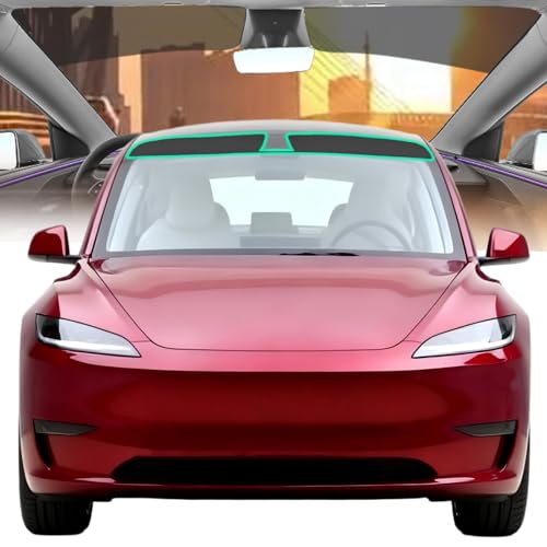 AUTOTEK Windshield Sun Strip for Tesla Model 3 2024-2026, 2 Ply Front Windshield Strip Tint Heat Blocker & UV Protection, Anti-Glare Precut Sunshade Window Tint Film, Car DIY Accessories