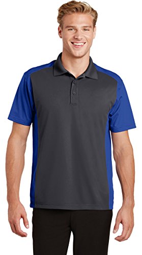 Sport-Tek Colorblock Micropique Sport-Wick Polo S Iron Grey/ True Royal #TOP10