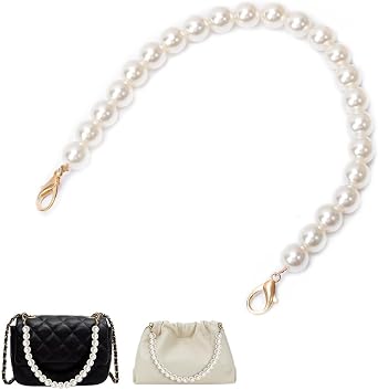 Classycoo Pearl Purse Chain Bag Decoration Chain with Metal Buckle