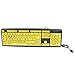 Produktbild Sunhoyu Keyboard,Großer Schwarzer Buchstabe-Druck-Gelb-Knopf USB Verdrahtete Tastatur Für ältere U. Niedrige Vision