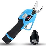 KOHAM Cordless Electric Pruning Shears with Intelligent LED Screen, 1-inch Cut Electric Pruner Battery Powered, 2pcs Backup Rechargeable Lithium Battery, 4-7 Working Hours