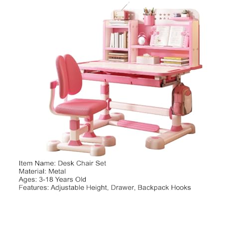 image for yifaeux Kids Study Desk and Chair Set with Tilt Desktop, Fast Delivery