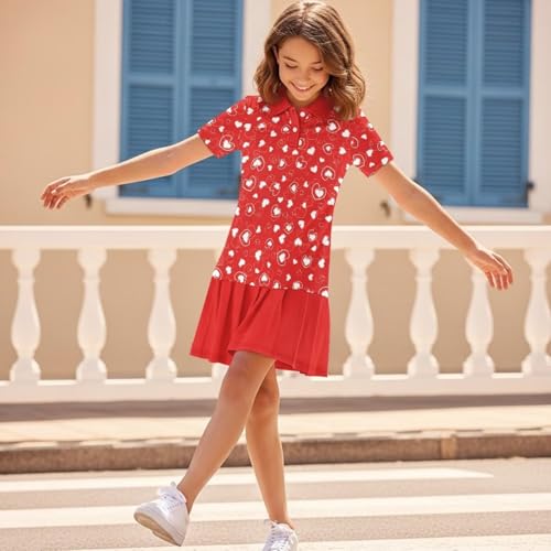Girls Uniform Dress Back to School Tennis Outfits Short Sleeve Pleated Dress for 5-14 Years3