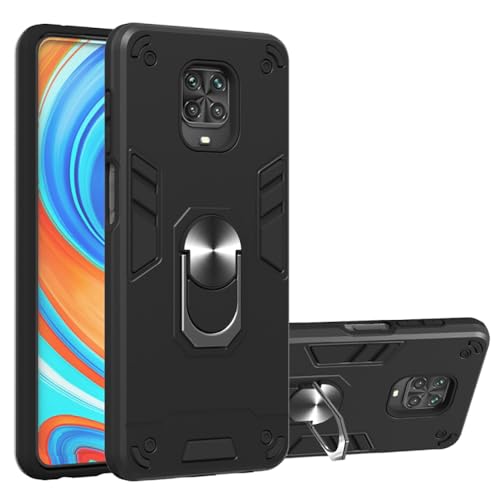 Image of amazon basics Kickstand Mobile Cover (360 Rotating Ring Holder) for Mi Redmi Note 9 Pro /Note 9 Pro Max /Poco M2 Pro (Black)