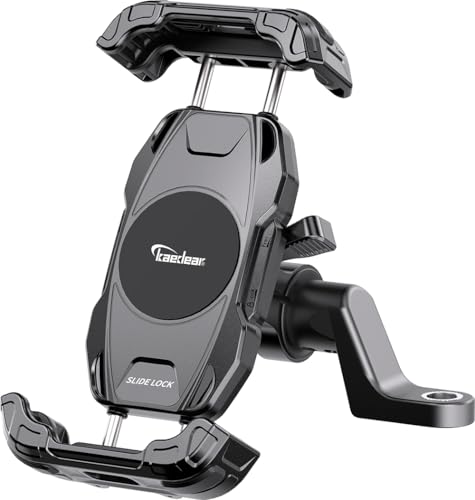 Kaedear(カエディア) バイク スマホホルダー 携帯ホルダー バイク用スマホホルダー サイドレバー ロック 耐久強度 スライドロック/KDR-M28C (17mmボール)