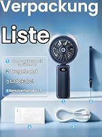 Handventilator Akku Aufladbar mit Wasserkühlung - 6000mAh Ventilator Klein – Ansicht 9