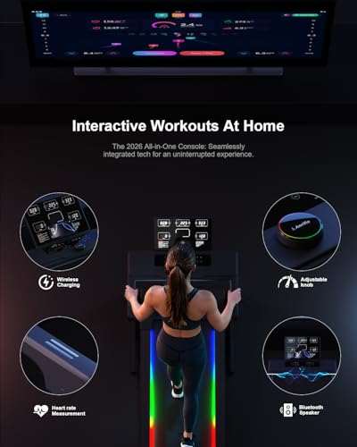 Aeriflo Treadmills for Home with 20% Auto Incline, T510A Foldable Treadmill with 20" Extra Wide Running Belt, 12.4 MPH High Speed, Kinomap App & Wireless Charging, 3.5 HP Power Running Treadmill - Image 5