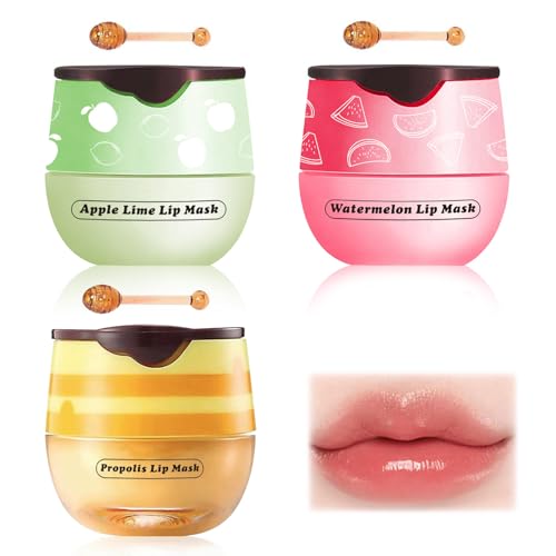 Honeybalm 3PCS Honey Lip Balm Hydrating Repairing and Preventing Dryness Moisturizing Reduce Lip Lines and Wrinkles Lip Repair Protection