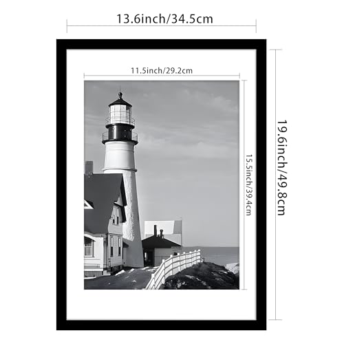 Picrit 14x20 Picture Frame 3 Pack, Black Poster Frame, Display Poster 12 x 16 with Mat or 14 x 20 without Mat for Horizontal or Vertical Wall Mounting