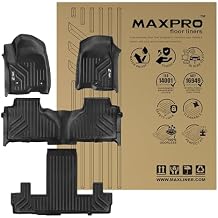 Premium MAXPRO Floor Mats for 2021-2026 Chevrolet Suburban 3-Row Complete Set Bucket Seats All Weather Waterproof TPE Floor Liners Custom Fit Automotive Floor Mats Chevy Suburban Accessories Car Mats