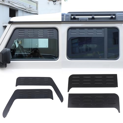 Tumukiw Front and Rear Window Louver Vent Cover Window Vents Screens Cover Compatible with INEOS Grenadier 2020-2025, Car Door Window Blinds Decals Aluminum Alloy Glass Panel Cover (Type A)