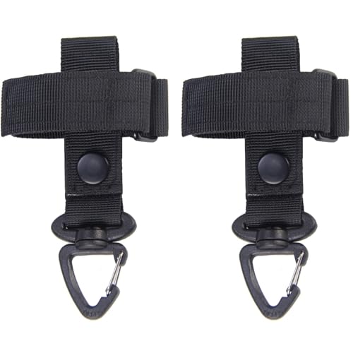 NURCIX Correa de Soporte for Guantes de Equipo táctico, Llavero Molle, Llavero táctico, Correa de Guante de Nailon, Hebilla Molle (2 Paquetes)(Black)