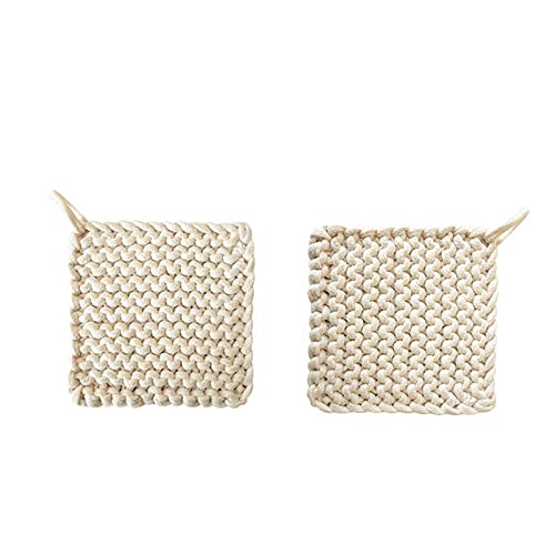 Untersetzer aus reiner Baumwollseil, handgefertigt für Getränke, Weinglas, Tisch, Arbeitsplatte, Büro, 2 Stück (1 Stück) Cover