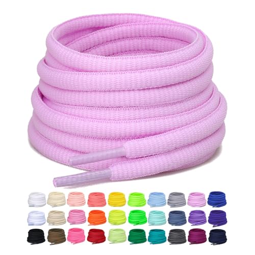Image of 2 Pairs Oval Athletic Shoelaces 33 Colors 1 /4 inch Half Round Shoe Laces for Sneakers