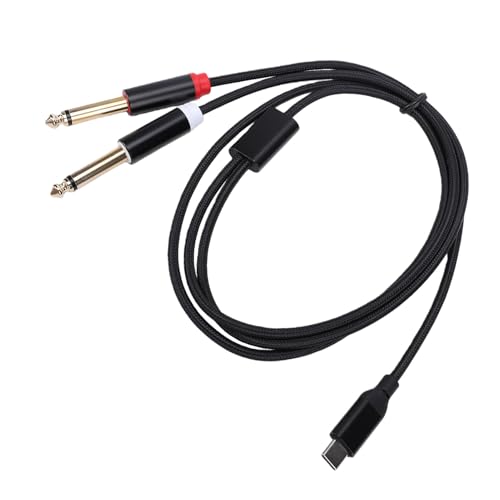 Jectse Type C - �f���A�� 6.35mm TS ���m�����P�[�u���A�������x�T�E���h 48kHz 16 �r�b�g�� DAC �`�b�v�����A�X�}�[�g�t�H���A���b�v�g�X�s�[�J�[�p�̋����b�L�R�l�N�^ (�܂���)