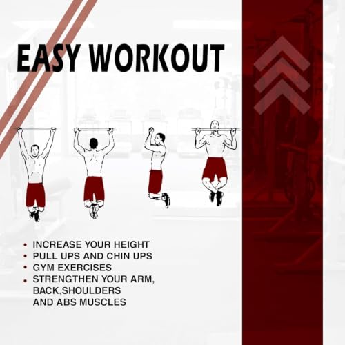 Image of SKYCELL Adjustable Pull Up Bar for Kids | No Screw Doorway Pull Up Bar | Door Rod for Pull Up | Wall Mounted Home Gym Bar for Kids | Strength Training Equipment