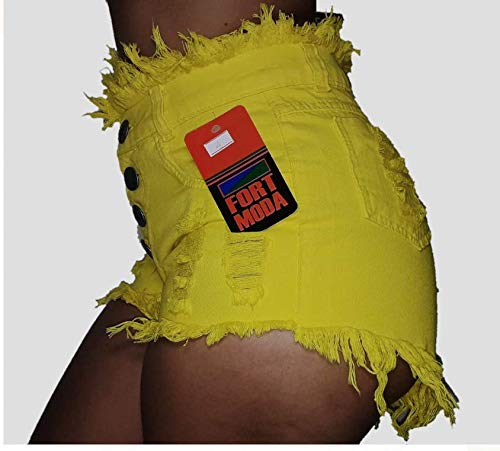 Kit 3 Short Bermuda Jeans Feminino Cintura Alta Hot Pants Estilo Anitta (42)