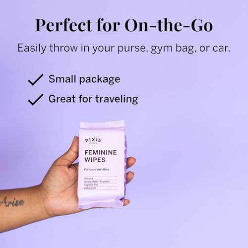image for Pixie Cup Pixie Feminine Wipes - On The Go Public Bathroom Wipes for F