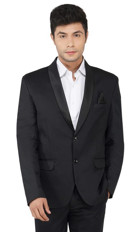 TAHVO Men’s Blazer Slim Fit Single Breasted Black Solid Formal Blazer for Men & Boys TAHVO Men’s Blazer Slim Fit Single Breasted Black Solid Formal Blazer for Men & Boys