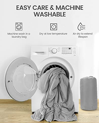Topblan Cooling Comforter Queen, Cooling Blanket For Summer Throw With Q-Max>0.44 Fabric, Absorbs Body Heats To Keep Cool For Hot Sleepers, Soft & Machine Washable, 79"X 86" Grey #TOP5