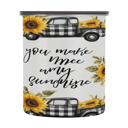 Contenedor de Café Acero Inoxidable 500ml Estampado Floral