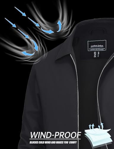 MAGNIVIT Men's Lightweight Jackets Light Windbreaker Full Zip Up Stylish Golf Coat Business Work Casual Dress3