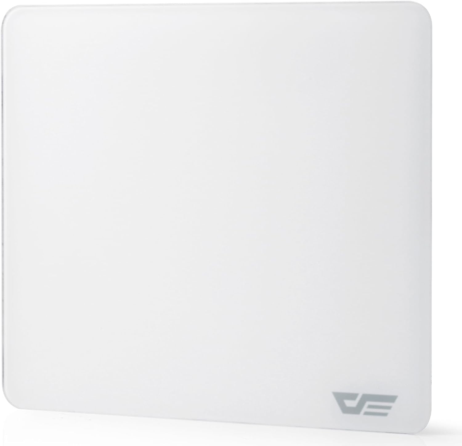darkFlash Glass Mouse Pad 11.8×10.2 Inch, Ultra-Smooth Tempered Surface, Precision Tracking, Anti-Slip Rubber Base, Durable Etched Finish, Ideal for Gaming & Work (White)