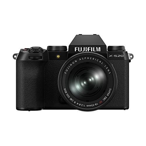 FUJIFILM X-S20 Fotocamera Digitale Mirrorless 26MP, Kit XF18-55mmF2.8-4, Sensore CMOS X-Trans 4 APS-C, X-Processor 5, IBIS, Filmati 6.2K 30p, Mirino EVF, Schermo LCD 3' Vouch vari-angle, Nero