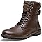 VOSTEY Herren Stiefel für Männer Schnürstiefel Retro Chukka Boots Motorrad Winter Lederschuhe (EU8147 Braun 44)