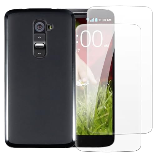 Shantime Case and Screen Protector for LG G2 - Black