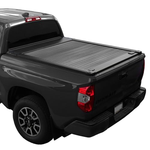 Syneticusa Stealth Black Retractable Hard Tonneau Cover T-Slot Rails Fits 2000-2026 Dodge Ram 1500 2500 3500 6'4" Truck Bed Accessories Waterproof