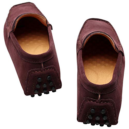 Image of ANUFER Men's Suede Leather Penny Loafers Comfort Driving Shoes Moccasin Slippers