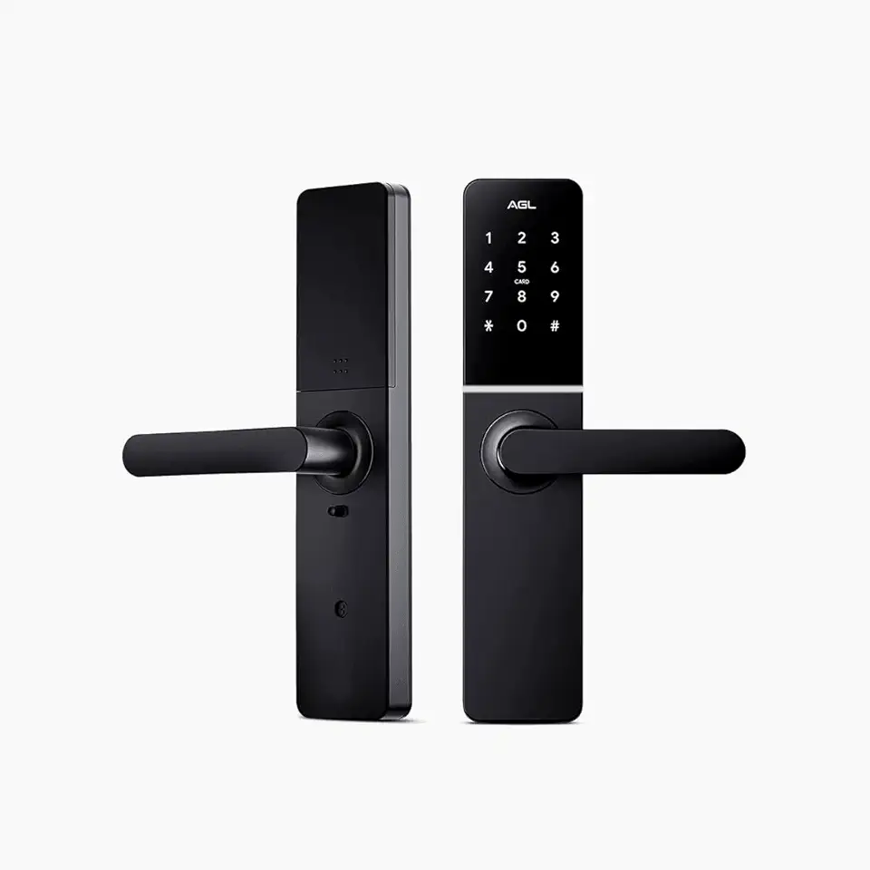 Fechadura Eletrônica Digital AGL H20 Black WiFi com Biometria, Senha, TAG RFID e App