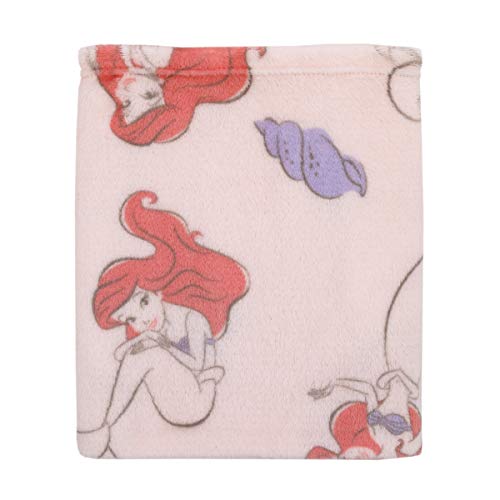 Image of Disney The Little Mermaid Super Soft Ariel Starfish Seashell French Fiber Baby Blanket, Pink, Purple, Red (4143501P)