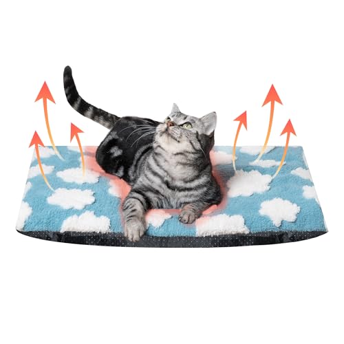 Self Warming Cat Mat Cloud Self Heating Cat Dog Bed 24' x 18' Thermal Cat Mat Extra Warm Pet Pad for...