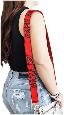 Game Day Beaded Purse Strap Replacement Crossbody Bag Strap Wide Shoulder Strap Baseball Football Accessories Fan Gifts image 5