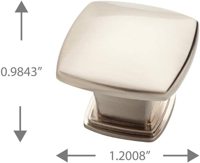 Franklin Brass Classic Square Kitchen Cabinet Knobs or Drawer Knobs 1-1/5" (30mm), 25 Piece Satin Nickel Cabinet Hardware P35596K-SN-B1