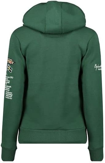 Sweat à Capuche Demi-zip Geographical Norway - Homme, 100% Polyester, Avec Sac Banane, Style Décontracté