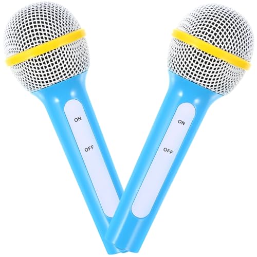 ibasenice 2 pièces Microphone Simulé Léger et Sûr pour Garçon Fille Accessoire de Jeu de Rôle pour Fête et Performance Bleu Ciel