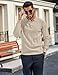 COOFANDY Collared Sweaters for Men Vintage Knitted Ribbed Sweater Polos Big and Tall Long Sleeve Polo Pullover 2025 Trendy Outfits Cream