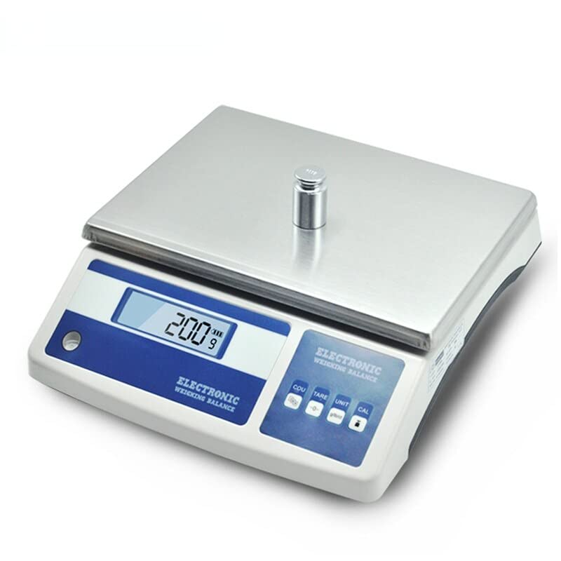 MH20MB Electronic Bench Scale with an Accuracy of 0.1g, Precision 20KG Stainless Steel Kitchen Scale, Peeling and Counting Functions, LCD Display
