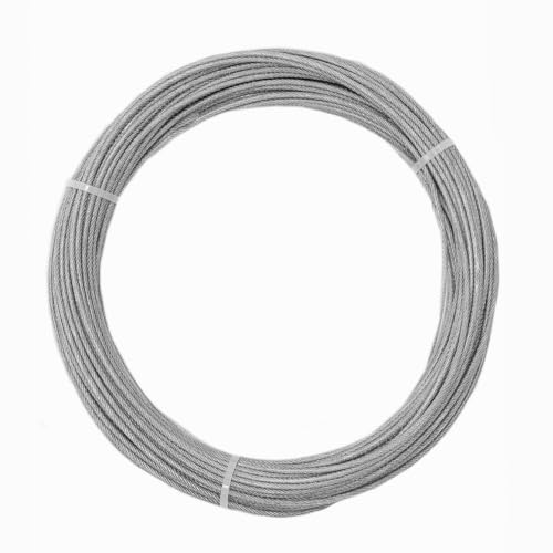 Kit de cable de tensión multiusos Titan Fibres | Cable galvanizado de servicio pesado para uso interior y exterior – Opciones de 50FT o 100FT (1, 100ft) miniatura 3