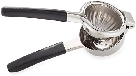 Heavy-Duty Stainless Steel Lemon and Lime Citrus Squeezer Juicer, Handheld, Manual | Maximum Juice Extraction Without the Struggle | Easy Grip Silicone Handles for Comfort